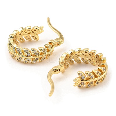 Rack Plating Brass Micro Pave Clear Cubic Zirconia Hoop Earrings EJEW-M223-06G-1