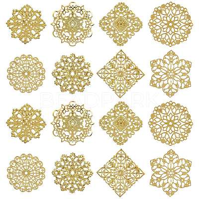80Pcs 8 Styles Iron Filigree Joiners IFIN-CJ0001-75-1