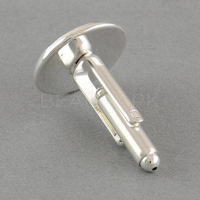 Flat Round Brass Cuff Settings KK-S132-16mm-KN001S-1