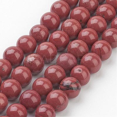 Natural Red Jasper Round Beads Strands GSR011-1