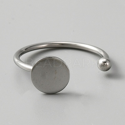 10Pcs 304 Stainless Steel Open Cuff Rings Findings DIY-WH0410-55P-1