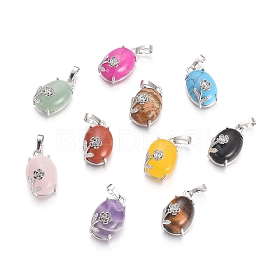 Natural & Synthetic Mixed Gemstone Pendants G-L512-I-1