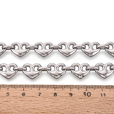 304 Stainless Steel Heart Link Chains CHS-Q009-03P-02-1