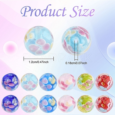 10Pcs Round Lampwork Beads LAMP-YW0001-60A-1