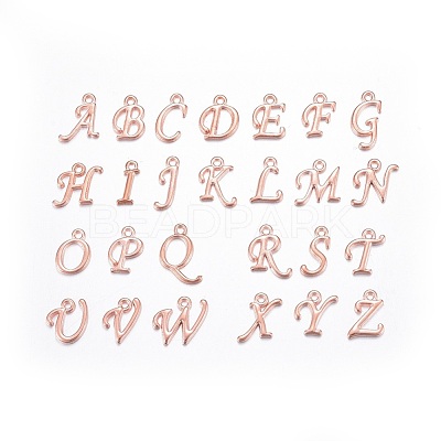 Alloy Letter Pendants PALLOY-X0037-68RG-1