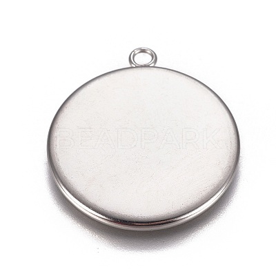 Non-Tarnish 304 Stainless Steel Pendant Cabochon Settings STAS-G127-13-25mm-P-1