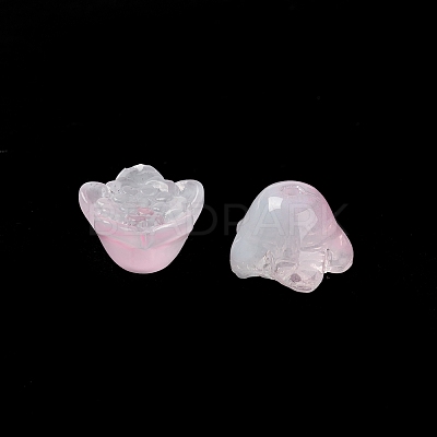 Spray Painted Transparent Glass Beads GLAA-D006-10-1