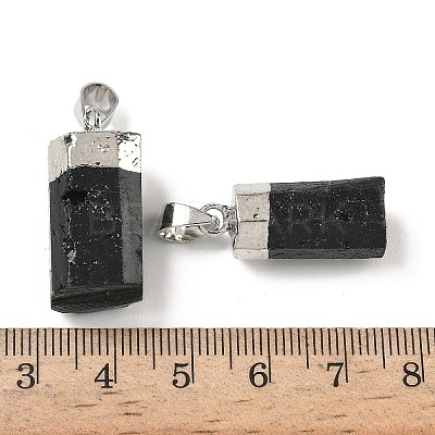 Natural Black Tourmaline Pendants G-D350-02P-1