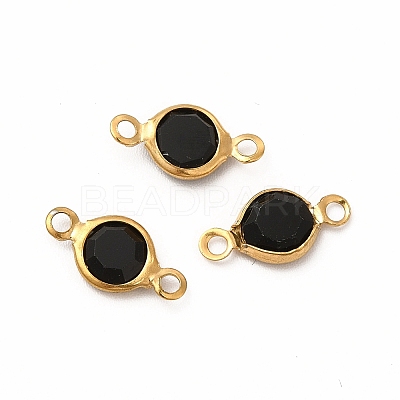 Ion Plating(IP) 304 Stainless Steel with Glass Connector Charms STAS-G305-08G-08-1