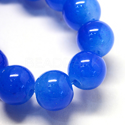 Baking Paint Imitation Jade Glass Round Bead Strands X-DGLA-Q021-10mm-33-1