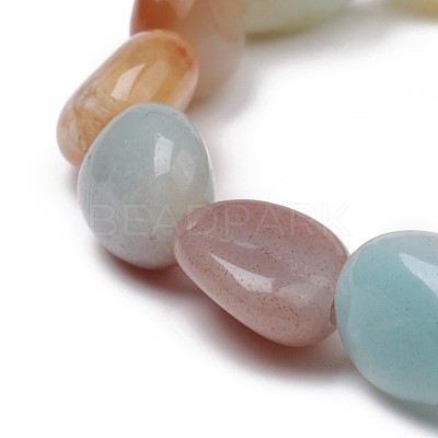 Natural Flower Amazonite Stretch Beaded Bracelets BJEW-K213-C17-1