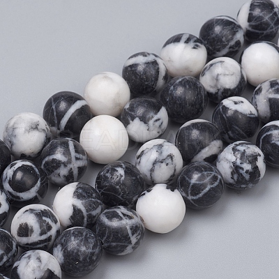Natural Gemstone Imitation Zebra Jasper Beads Strands G-G829-07-10mm-1