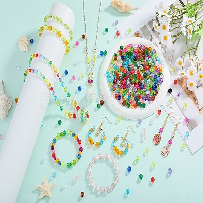1500Pcs 15 Colors Transparent Acrylic Beads TACR-SZ0001-21B-1