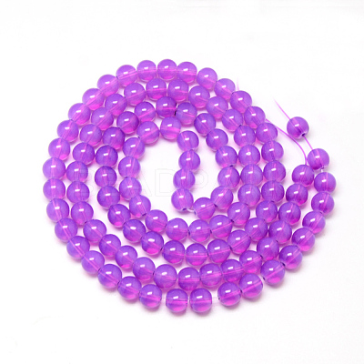Baking Paint Glass Beads Strands X-DGLA-Q023-8mm-DB27-1
