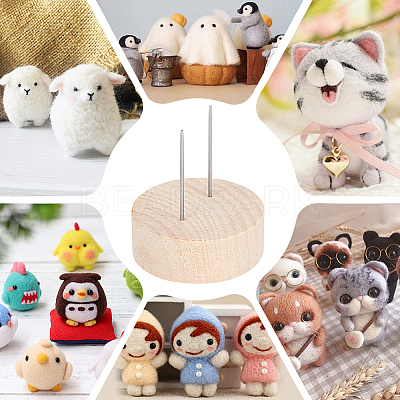 Wooden Crochet Doll Base Support Rack WOOD-WH0131-20A-1