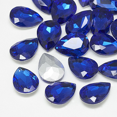 Pointed Back Glass Rhinestone Cabochons RGLA-T081-10x14mm-11-1