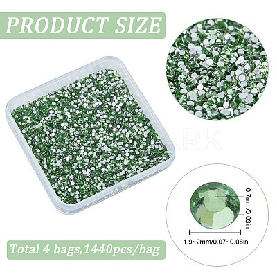 4 Bags Glass Flat Back Rhinestone RGLA-SC0001-06A-1