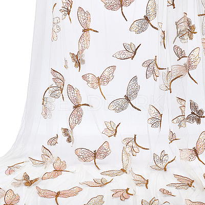 Butterfly & Dragonfly Pattern Polyester & Sequin Fabric FB-XCP0001-05-1
