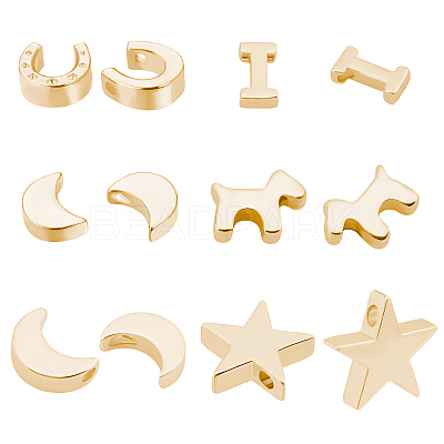 36Pcs 6 Style Brass Pendants KK-BC0002-11G-1