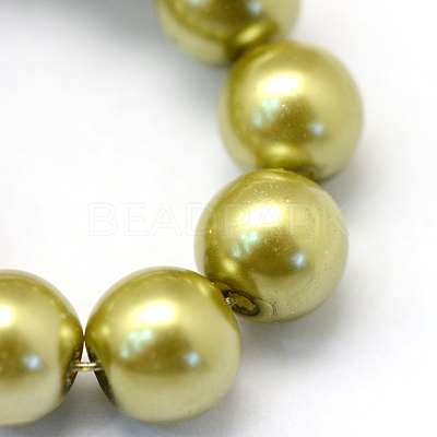 Baking Paint Pearlized Glass Pearl Round Bead Strands HY-Q003-6mm-43-1