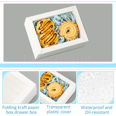 Foldable Paper Drawer Boxes with Clear Plastic Cover CON-WH0095-68B-03-1