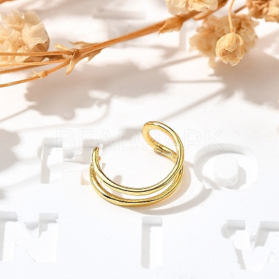 925 Sterling Silver Cuff Earrings for Women EJEW-F360-01A-G-1