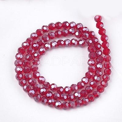 Electroplate Glass Bead Strands EGLA-R015-4mm-4-1