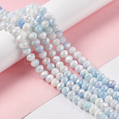 Ombre Effect Dyed Glass Beads Strands X-GLAA-C023-02A-1