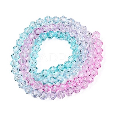 Gradient Color Baking Paint Glass Bead Strands X1-DGLA-A039-T4mm-A05-1