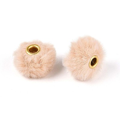 Imitation Rabbit Hair European Beads FIND-WH0126-574S-1