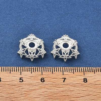 Brass Micro Pave Clear Cubic Zirconia Bead Caps KK-R216-03S-01-1