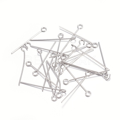 Tarnish Resistant 304 Stainless Steel Eye Pins STAS-O105-01P-0.6x25mm-1