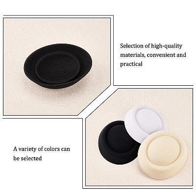 3Pcs 3 Colors Polyester Oval Pillbox Stewardess Fascinator Hat Base for Millinery AJEW-FG0002-75-1