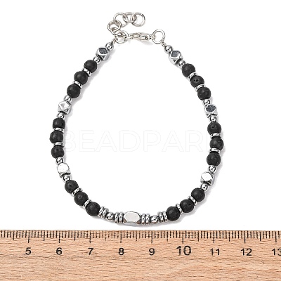 Adjustable 304 Stainless Steel Gemstone Beaded Bracelets FS-WG23DE2-13-1