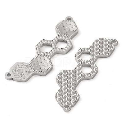 Rhodium Plated 925 Sterling Silver Connector Charms STER-C003-22P-1
