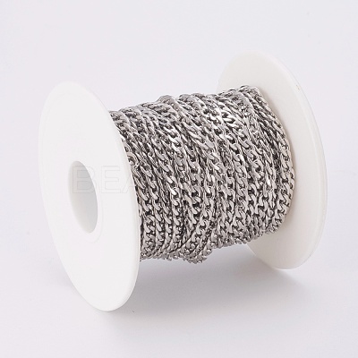 Tarnish Resistant 304 Stainless Steel Curb Chains CHS-F003-03P-C-1