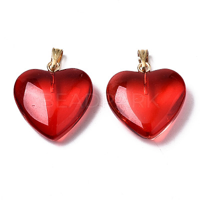 Transparent Spray Painted Glass Pendants GLAA-N035-016-F01-A-1