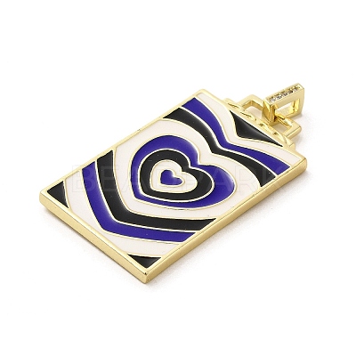 Brass Micro Pave Cubic Zirconia Pendant with Enamel KK-H458-02G-P01-1