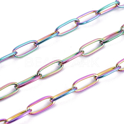 Ion Plating(IP) 304 Stainless Steel Paperclip Chains CHS-F010-01B-MC-01-1