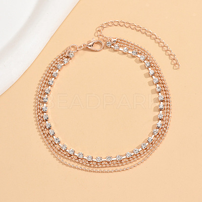 Alloy Rhinestone Multi-strand Anklets WG18F6C-05-1