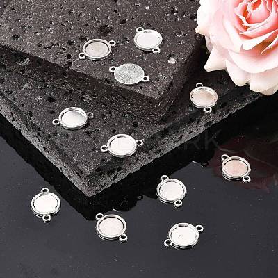 Tibetan Style Alloy Cabochon Connector Settings X-TIBE-M022-10AS-1