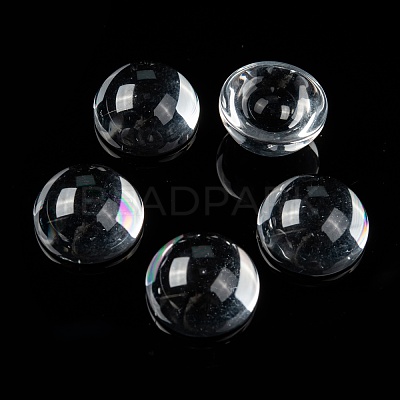 Transparent Half Round Glass Cabochons X-GGLA-R027-18mm-1