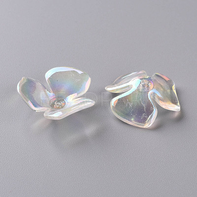 3-Petal Transparent Acrylic Bead Caps X-TACR-S156-016-1