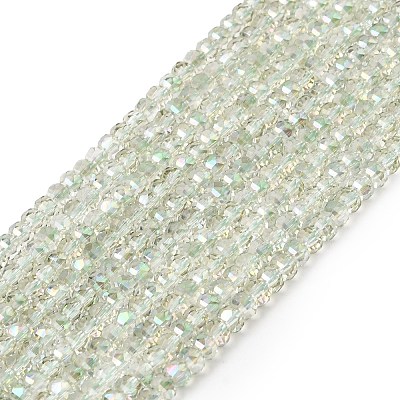 Electroplate Glass Beads Strands GLAA-Q105-03-03-1