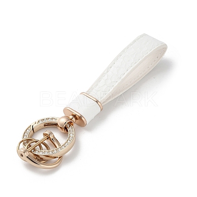 Microfiber & Zinc Alloy & Crystal Rhinestone Keychain LS-KEYC-G062-01D-1