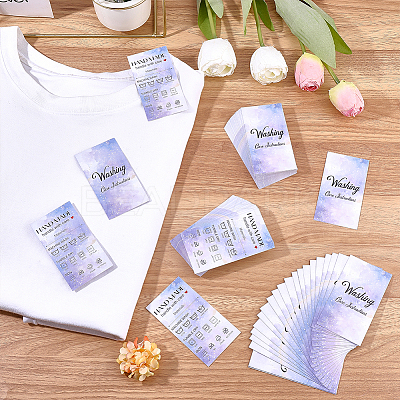 240Pcs Floral Print Paper Care Instructions Cards AJEW-FG0005-62C-1