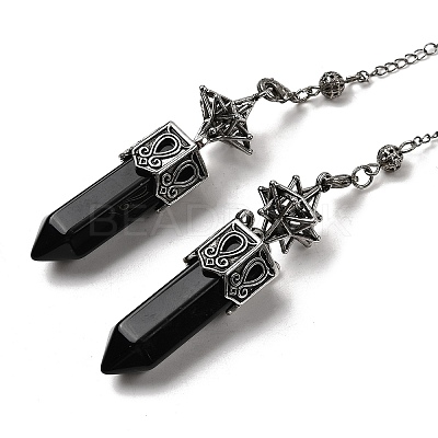 Natural Mixed Stone Faceted Bullet Pointed Dowsing Pendulums G-B149-14AS-1