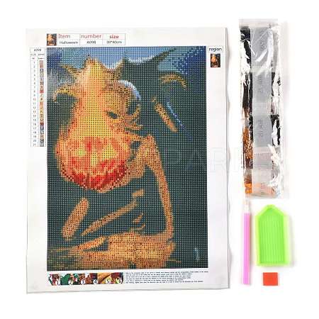 Halloween Theme DIY Diamond Painting Canvas Kits for Kids DIY-I055-10-1