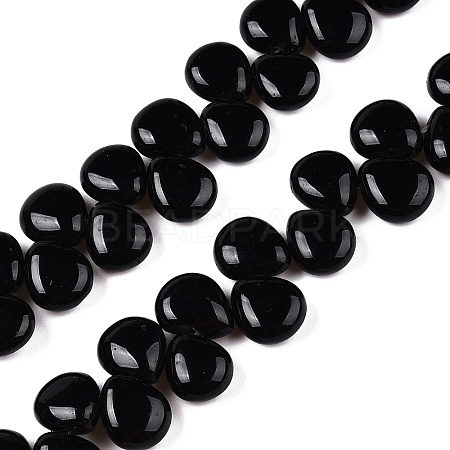 Natural Black Stone Beads Strands G-T138-129-1