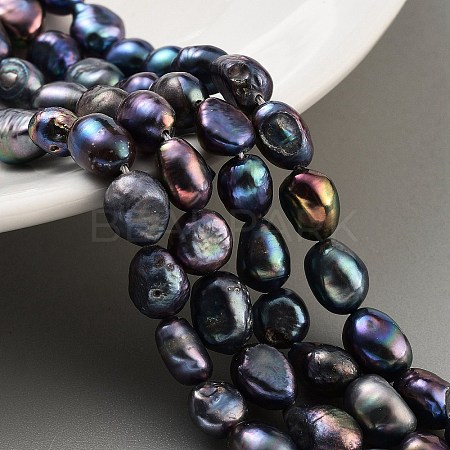 Dyed Natural Cultured Freshwater Pearl Beads Strands PEAR-P062-28F-1